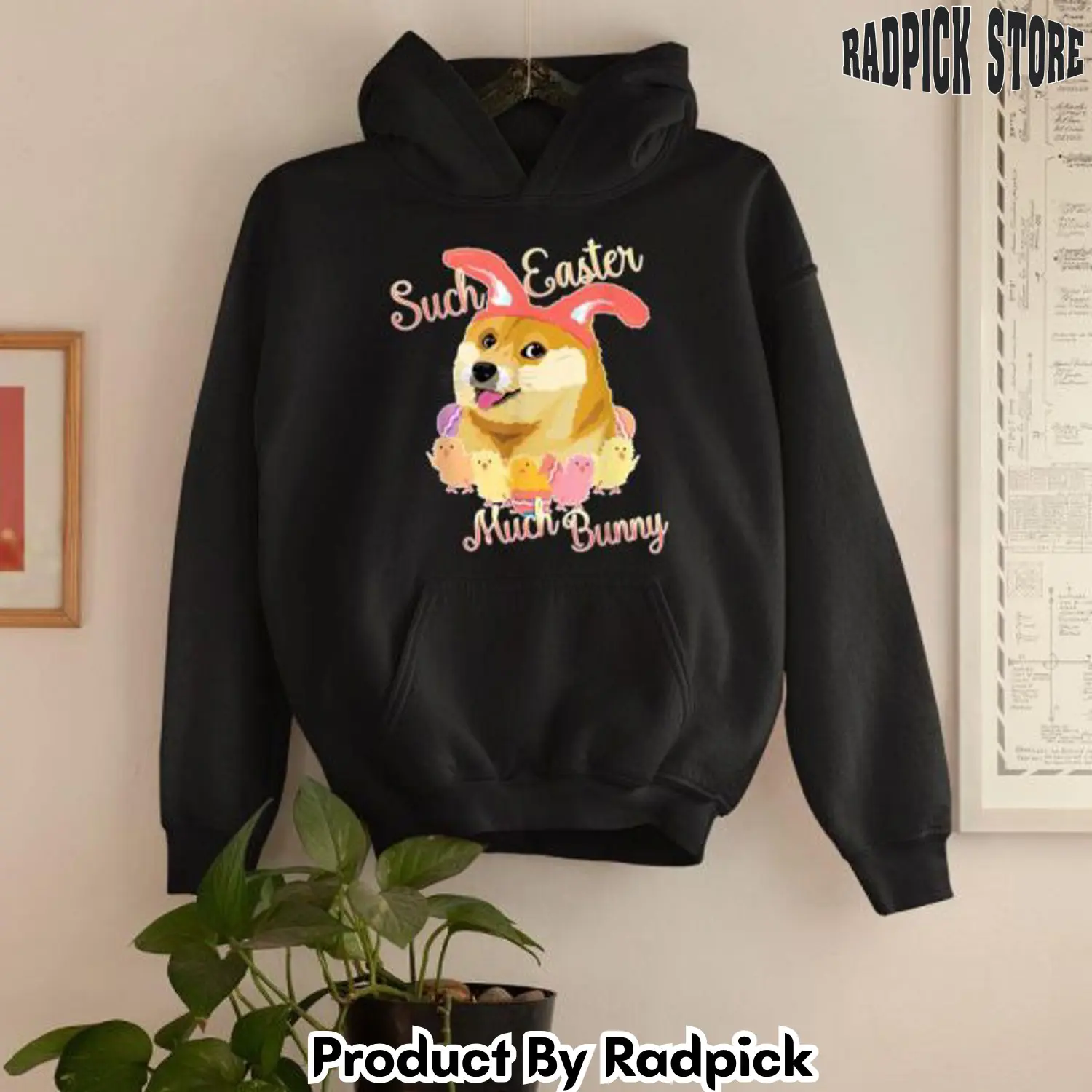 Happy easter doge – shiba inu such easter much bunny 2d hoodie rp5541285